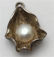 Silver Pendant And Pearl Oyster Pendant