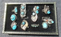 (10) Sterling silver southwest/Native American