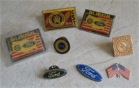 Ford and UAW pins.