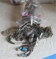 Group of misc. jewelry includes turquoise, beaded