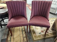 PAIR OF BURGANDY CHAIRS