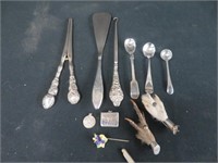 10 OCS ASSORTED STERLING & SILVER PLATE WARE