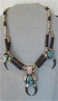 Sterling and beaded turquoise Native American