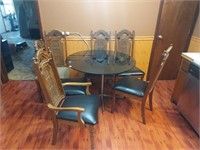Glass Top Table and 6 Chairs
