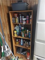 Wood Shelf and All Contents. Shelf Measures