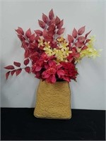 8.5 x 9 inch metal decor with artificial flowers