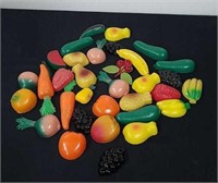 Vintage plastic fruit magnets
