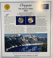2005 USA Oregon Statehood Quarters & Stamp