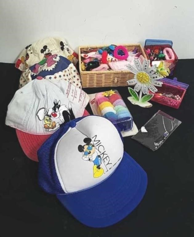Group of children's hats and hair accessories