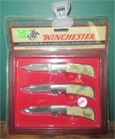 Winchester wildlife series scrimshaw knife set.