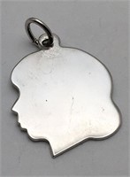 Sterling Silver Profile Charm