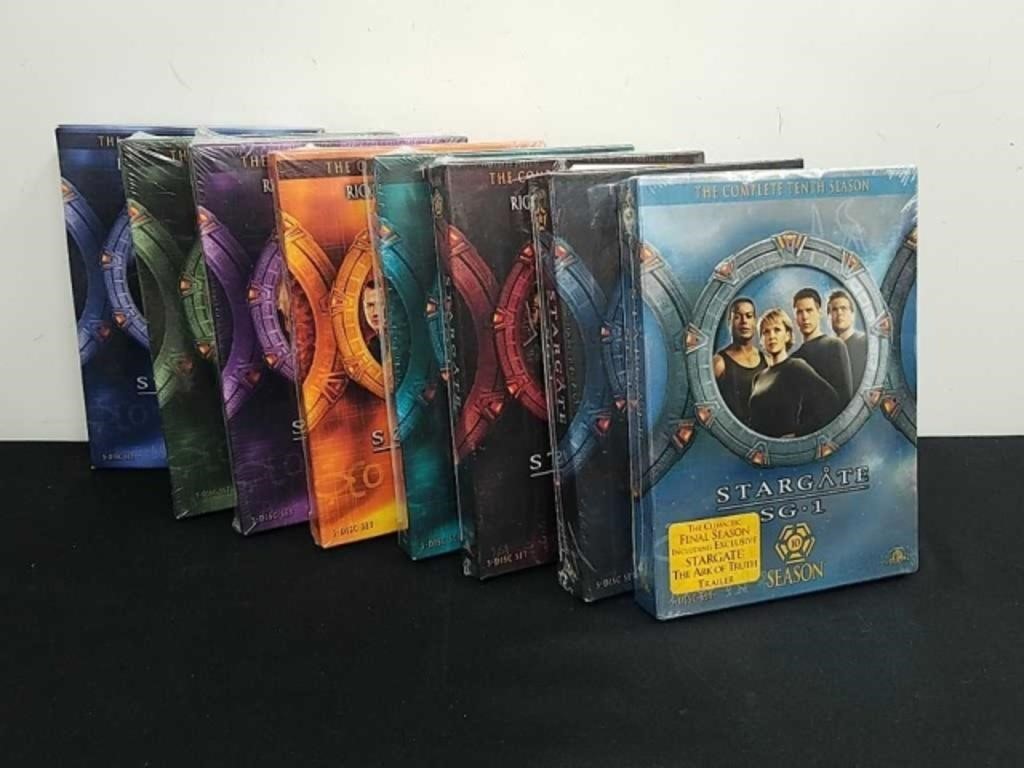 Season 1, 3, 5, 6, 7, 8, 9 and 10 of Stargate