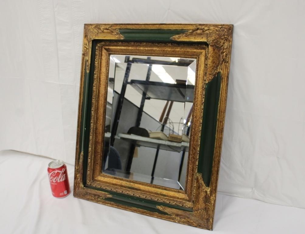Beveled Glass Framed Mirror ~ 19.5" x 23"