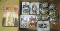 Lidded beer stein collection includes Budweiser