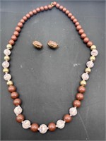 Vintage Beaded necklace and earrings
