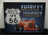16 x 12.5" metal 
America's highway sign