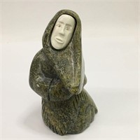 Signed Inuit Figural Stone Carving