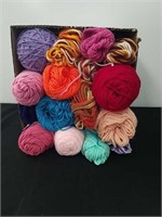Box of assorted colors yarn