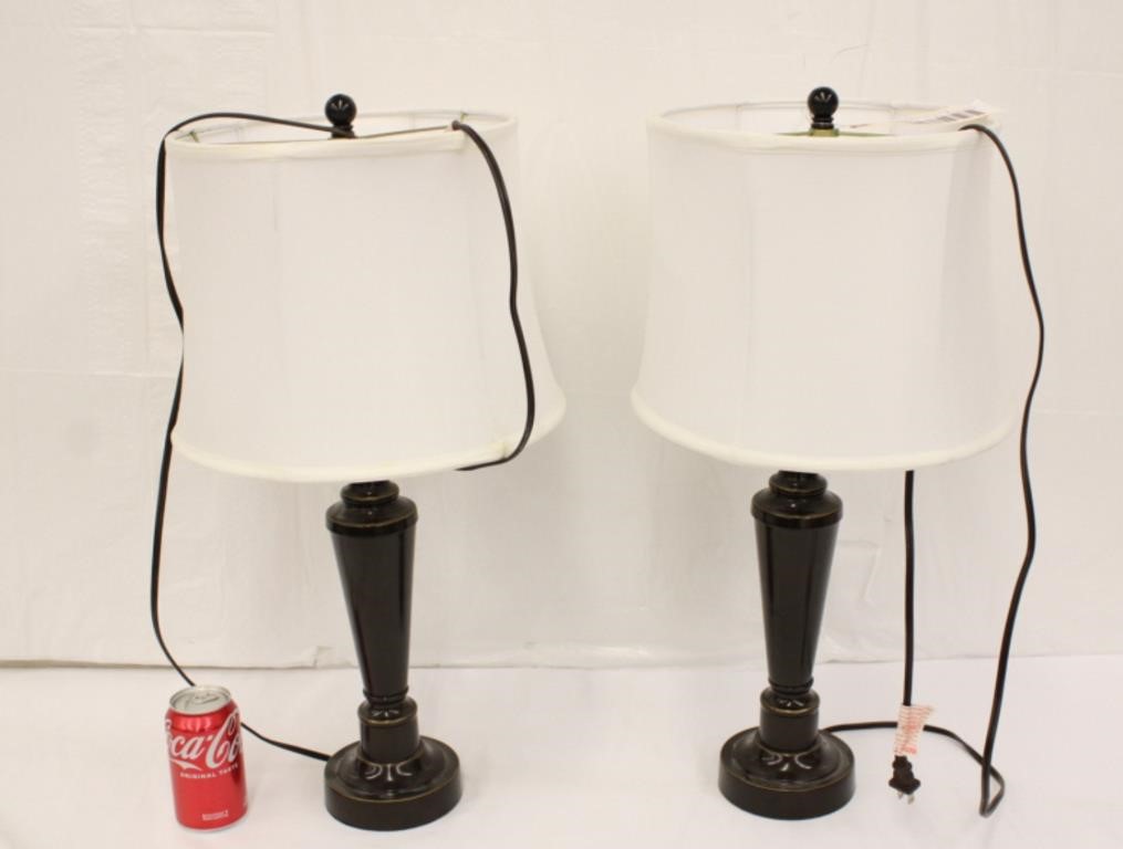 Pair of 24" Metal Base Lamps ~ Works