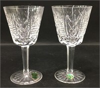 2 Waterford Crystal Wine Glasses