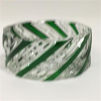 Signed N. G. L. Green And Clear Glass Bowl