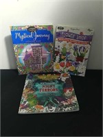 Three previously owned coloring books