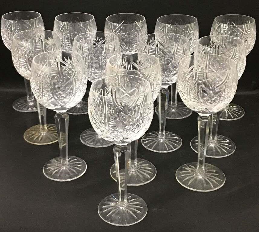 13 Waterford Crystal Wine Glasses
