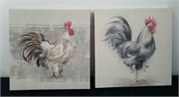 Two 12 x 12 in canvas chicken pictures