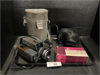 Vintage Kodak Video Camera, Pentax Camera.