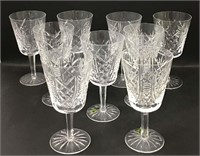 9 Waterford Crystal Wine Glasses