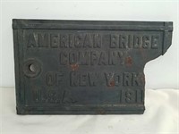 16x 10-in Antique 1911 cast iron New York Bridge
