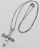 Sterling Silver Italian Necklace & Cross