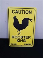 8X 12-in plastic caution rooster crossing sign