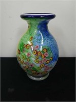10 inch art glass vase very heavy
