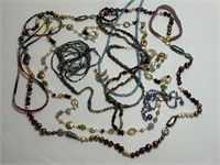 Variety of Beaded Necklaces & 1 PR Earrings