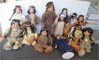 (14) Native American dolls. Tallest measures 19".