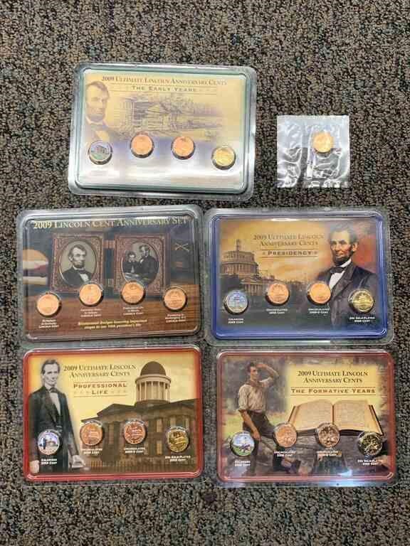 5 2009 Lincoln Cent Anniversary Sets