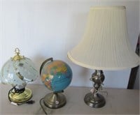Table lamp, touch lamp, globe lamp.