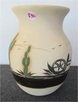 Southwest style pottery vase signed Tawa 19.