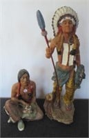 (2) Native American statues. Tallest 23".