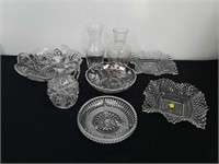Vintage cut glass and possibly Crystal dishes and