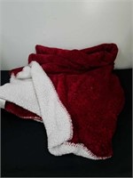 Plush red Sherpa Throw blanket