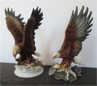(2) Porcelain bald eagle statues both by honcho,