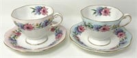 Pair of Foley "Cornflower" Cups & Saucers
