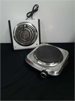 Two vintage electric hot plates