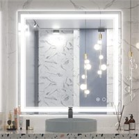 Size 36 x 36 Inch Keonjinn LED Bathroom Mirror, Sq