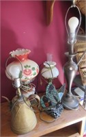 (5) Various lamps including butterfly touch lamp,