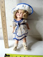 Vtg Jointed Composition Shirley Temple Doll 12"