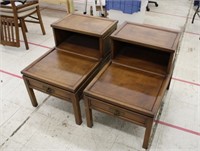 Pair of Mid Century 2 Tiered Step Tables 20" x 30"