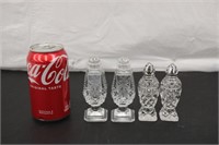 West Germany Crystal & Etched Glass S&P Shakers